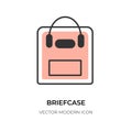 Briefcase flat line icon bag business case vector Royalty Free Stock Photo