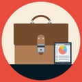 Briefcase flat vector illustration Royalty Free Stock Photo