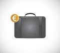 Briefcase with golden euro illustration