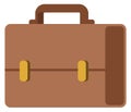 Briefcase icon. Brown leather bag. Office diplomat