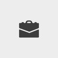 Briefcase icon in a flat design in black color. Vector illustration eps10 Royalty Free Stock Photo