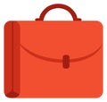 Briefcase icon. Leather work bag color symbol