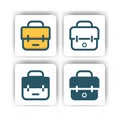 Briefcase icon for mobile, web, and presentation with flat color vector illustrator