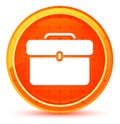 Briefcase icon natural orange round button Royalty Free Stock Photo