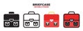 Briefcase icon set with different styles. Editable Stroke and pixel perfect Royalty Free Stock Photo