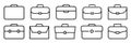Briefcase icon set. Set of different brifecase shape Royalty Free Stock Photo