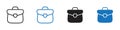 Briefcase icon Vector set outline Royalty Free Stock Photo