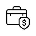 Briefcase vector thin line  icon Royalty Free Stock Photo