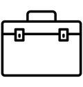 Briefcase Isolated Line Vector Icon that can be easily modified or edited. Briefcase Isolated Line Vector Icon that can be easily Royalty Free Stock Photo