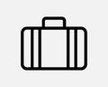 Briefcase Line Icon. Baggage Hand Held Carry Bag Luggage Suitcase Travel Trip Office Sign Symbol
