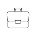 Briefcase line icon, linear style pictogram isolated on white. Suitcase, portfolio symbol.