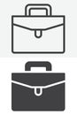 Briefcase line and solid vector icon set Royalty Free Stock Photo