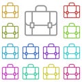Briefcase multi color icon. Simple thin line, outline vector of project management icons for ui and ux, website or mobile Royalty Free Stock Photo