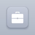 Briefcase, portfolio button, best vector