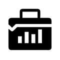 Briefcase with rising bar graph Royalty Free Stock Photo
