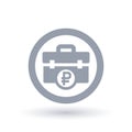 Briefcase Russian Ruble icon - Russia suitcase money symbol