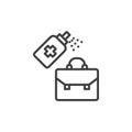 Briefcase sanitizing line icon