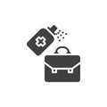 Briefcase sanitizing vector icon