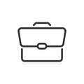 Briefcase sign icon in flat style. Suitcase vector illustration on white isolated background. Baggage business concept Royalty Free Stock Photo
