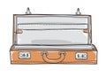 briefcase suitcase empty. vintage hand drawn vector art illustration