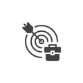 Briefcase and target vector icon Royalty Free Stock Photo