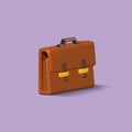 Briefcase vector 3d icon. brown portfolio 3d illustration Royalty Free Stock Photo