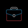 Briefcase vector icon isolated on the black Royalty Free Stock Photo