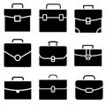 Briefcase vector icon set. portfolio illustration sign collection. Bag symbol. Royalty Free Stock Photo