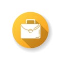 Briefcase yellow flat design long shadow glyph icon