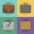 Briefcases icon set