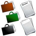 Briefcases and Resume Clip Art Royalty Free Stock Photo