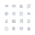 briefing line icons collection. Summary, Meeting, Instructions, Communication, Report, Presentation, Advisory vector and