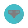 Briefs underpants long shadow icon. Simple glyph, flat vector of web icons for ui and ux, website or mobile application