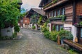 view of the church in the town of Brienz, in the canton of Bern, Switzerland Royalty Free Stock Photo