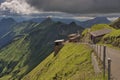 Brienz Rothorn Bahn, steam train driving up a mountain near the Brienzer Rothorn, Emmental Alps, Swiss Alps