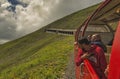 Brienz Rothorn Bahn, steam train driving up a mountain near the Brienzer Rothorn, Emmental Alps, Swiss Alps