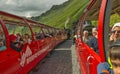 Brienz-Rothorn, Switzerland - Red Cog Railway Track with SLM 3567 H 2/3 steam engine made in 1933 Royalty Free Stock Photo