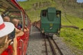 Brienz-Rothorn, Switzerland - Red Cog Railway Track with SLM 5456 H 2/3 steam engine made in 1933 Royalty Free Stock Photo