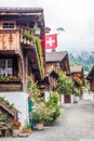 Brienz town in Swiss Alps