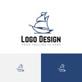 Brig Sailing Ship Sea Ocean Tour Travel Adventure Logo