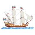 Brig ship. Vector illustration on white background