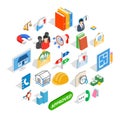 Brigade icons set, isometric style Royalty Free Stock Photo