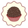 Brigadeiro. Brazilian sweet vector illustration. for logo, labels, displays.