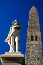 Brigadier General John Stark in front of the Bennington Battle Monument