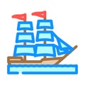 brigantine ancient ship color icon vector illustration Royalty Free Stock Photo
