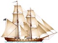 Brigantine pirate ship