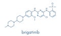 Brigatinib cancer drug molecule. Skeletal formula.