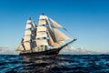 A brigg on the atlantic with all sails aloft Royalty Free Stock Photo