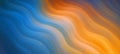 Bright abstract background with smooth blue and orange waves. Energetic design for projects and presentations. Long Royalty Free Stock Photo