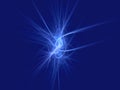 Bright abstract blue plasma, high frequency field in space. Cosmic energy from stars and galaxies Royalty Free Stock Photo